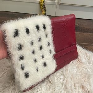 Valentino Garavani Part Mink/ Part Lizard bag